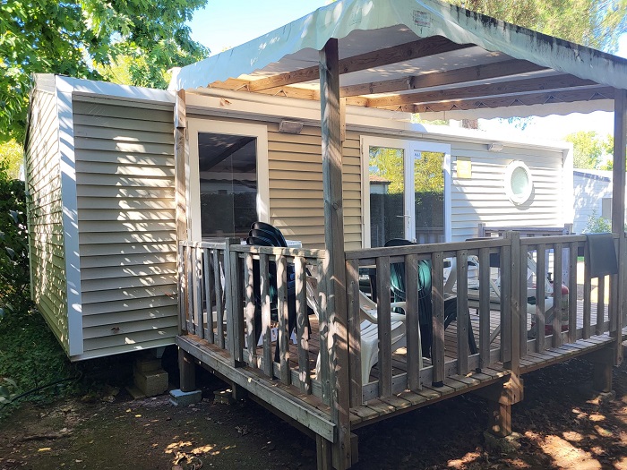 Mobile-Home Premium 2 chambres + terrasse semi-couverte + Clim (coté plage)