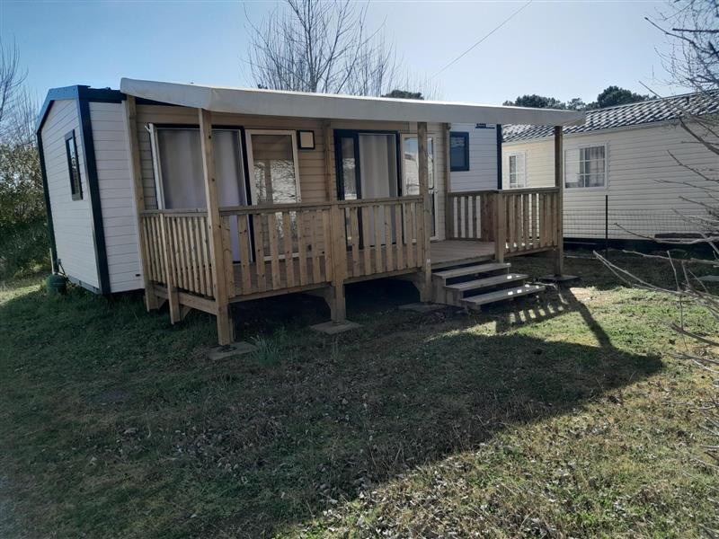 Mobil-Home Premium 2 chambres + terrasse semi-couverte + Clim (coté terre)